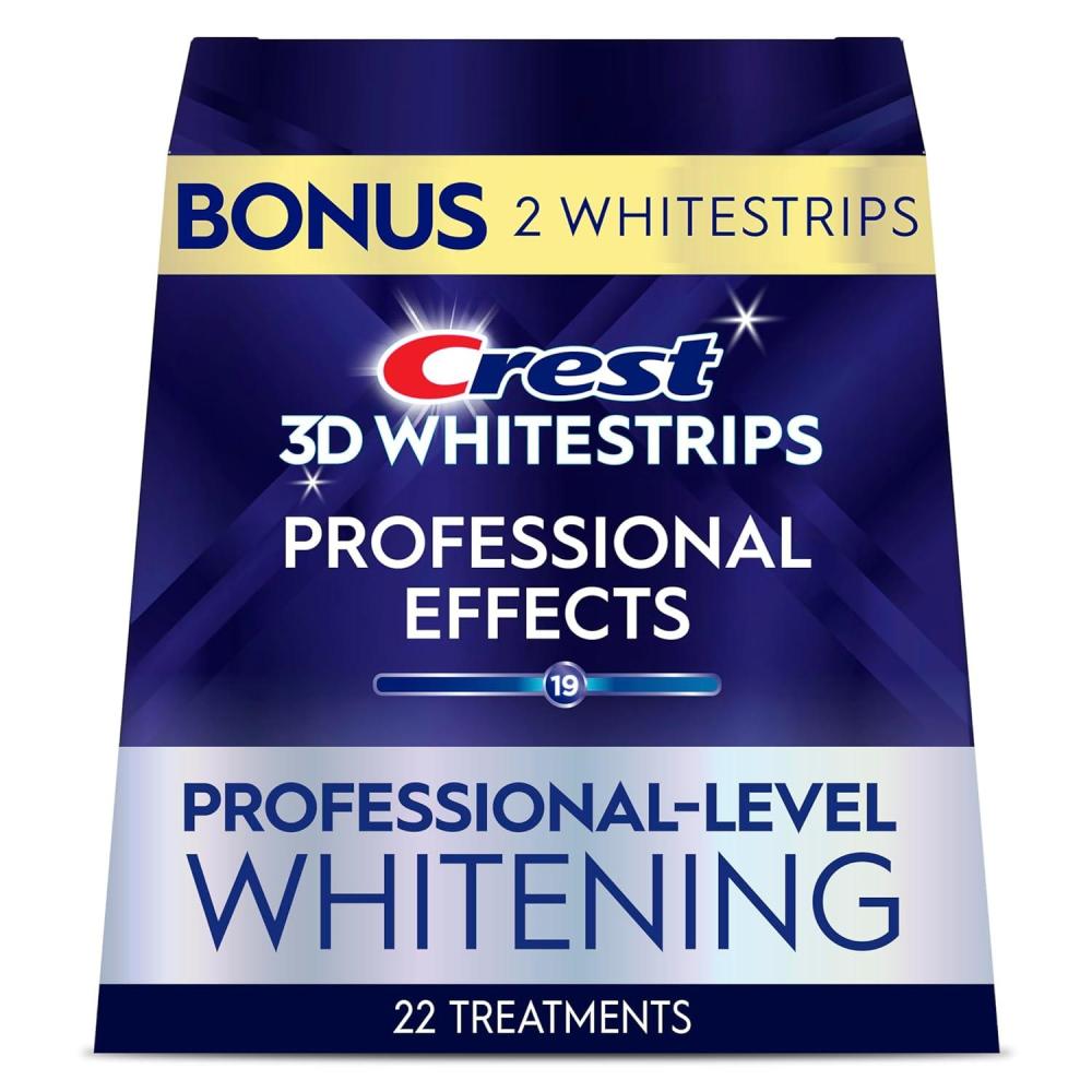 image:imageCrest 3D Whitestrips Professional Effects  Teeth Whitening Kit 22 Treatments 20  2 Bonus Each with 1 Upper1Lower 44 Strips  Crest 3DWhite Teeth Whitening Strips