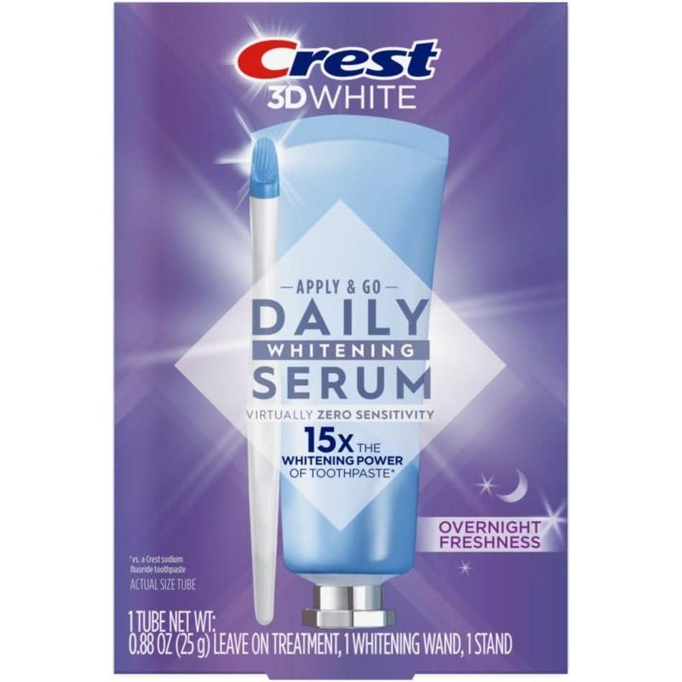 image:imageCrest 3DWhite Daily Whitening Serum Overnight Freshness Leaveon Teeth Whitening Treatment088 Fl Oz Pack of 1