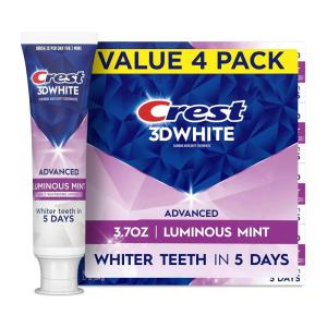 Crest 3D White Brilliance Luminous Purple Teeth Whitening Toothpaste, 4.6 oz Pack of 3, Anticavity Fluoride Toothpaste, Fights 100% More Surface Stains, 24 Hour Active Stain Prevention(Luminous Mint)