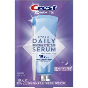 Crest 3DWhite Daily Whitening Serum Overnight Freshness, Leave-on Teeth Whitening Treatment(0.88 Fl Oz (Pack of 1))