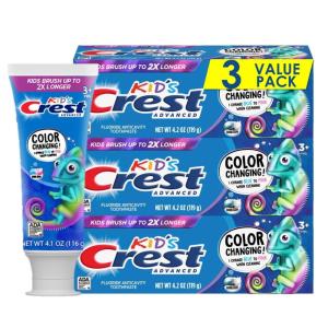 Crest Advanced Kid’s Fluoride Toothpaste, Bubblegum Flavor, 4.2 oz, 3 Count, Color-Changing Anticavity Toothpaste
