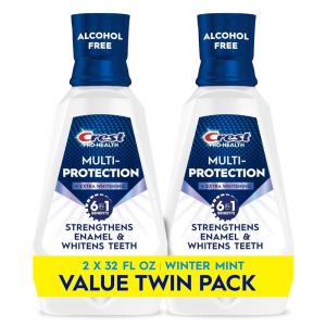 Crest Pro-Health Advanced Mouthwash, Alcohol Free, Extra Whitening, Energizing Mint Flavor, 2x946mL (32 fl oz)(31.99 Fl Oz (Pack of 2))