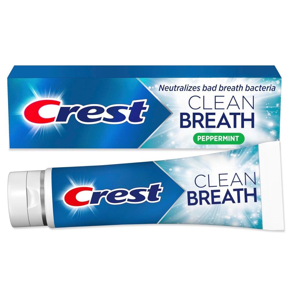 image:imageCrest Toothpaste Clean Breath Smooth Mint 33oz Pack of 3  Neutralizes Bad Breath Antibacterial Protection Fights Cavities Freshens Breath Gently WhitensPeppermint